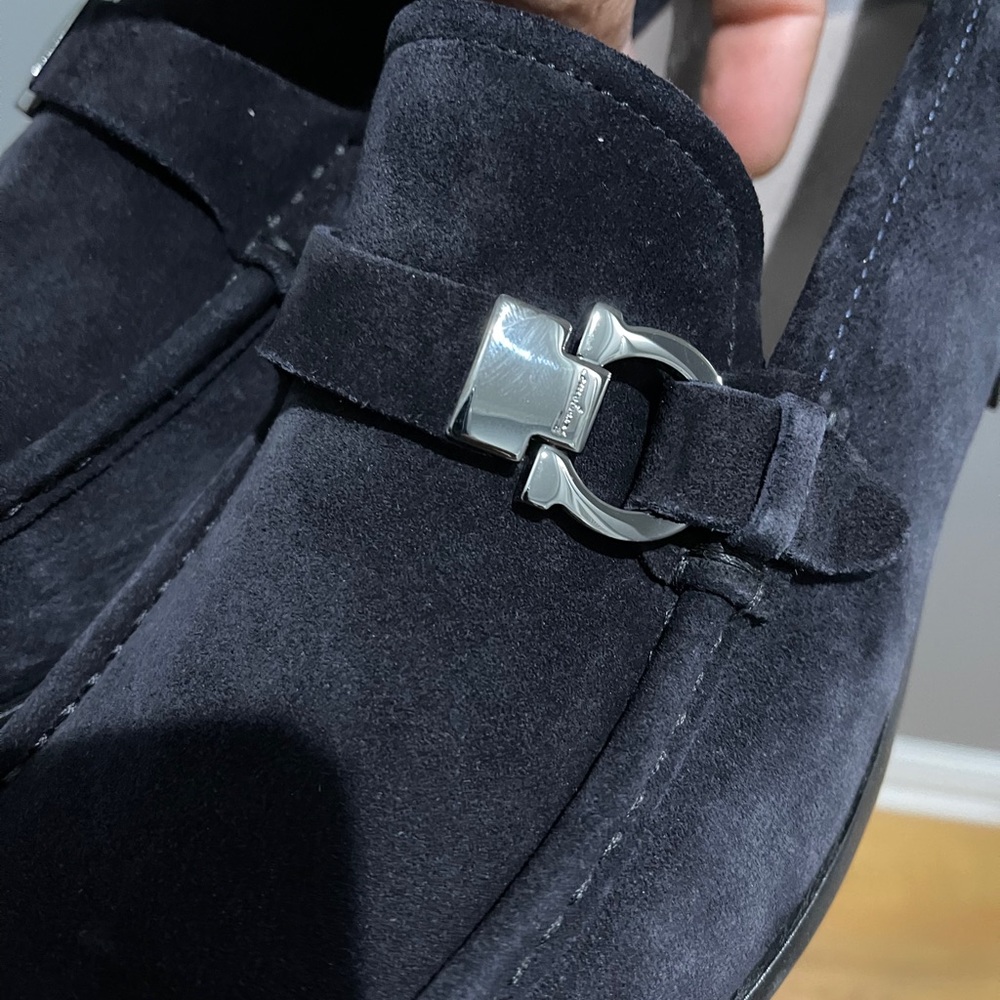 Salvatore Ferragamo Adam Loafers NavyBlue Sz 10.5E - Picture 9 of 15